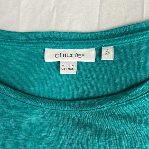 Chico’s 100% Linen Lightweight Tie Front Boxy Oversized Casual Top Size Large - Picture 4 of 6